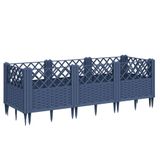VidaXL Plantenbak Polypropeen Blauw, Grijs