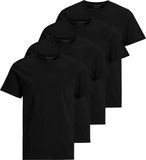 Jack&Jones T-shirt JACBASIC CREW NECK TEE 2PK Zwart Katoen Ronde Hals Korte Mouw Regular Fit - 4 Stuks