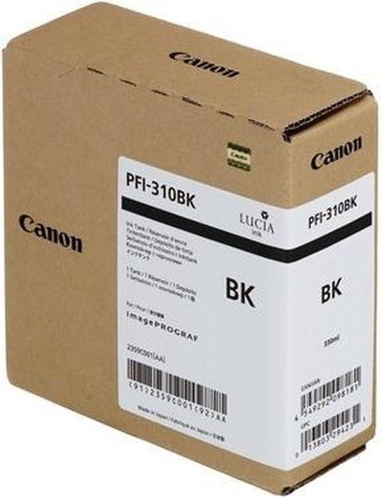 Canon PFI-310BK Zwart Inktcartridge - Origineel