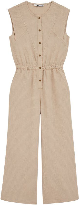 WE Fashion Meisjes jumpsuit met structuur Beige