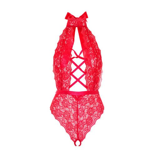 Leg Avenue Kanten Stringbody Rood - 0714718547862