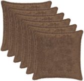 vidaXL - Kussensloop - 6 stuks - HOUTEN - Lichtbruin - 35 x 35 cm - Nep Konijnenbont