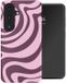 Selencia Hoesje - Geschikt voor Samsung Galaxy S26 Plus - Backcover met Magnetische Ring - Wavy Swirl Pink Plum