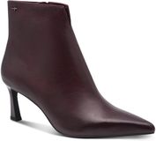 Tamaris Dames Enkellaarsje 1-25320-47 537 Rood Leer Kitten Heel Ritssluiting Puntige Neus 41 EU