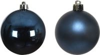 Decoris Kaemingk B.V. 4x stuks glazen kerstballen donkerblauw 10 cm glans en mat