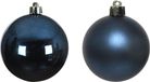 Decoris Kaemingk B.V. 4x stuks glazen kerstballen donkerblauw 10 cm glans en mat
