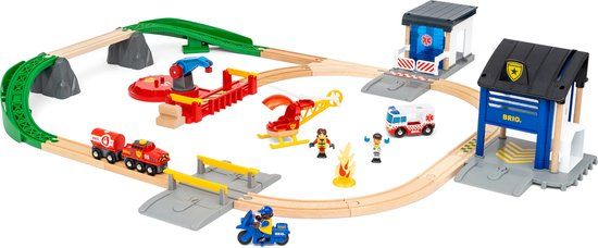 BRIO Reddingsteam Treinset - 36025 - Treinbaan - 44 Onderdelen - 3+ Jaar