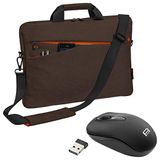 PEDEA laptoptas "Fashion" notebooktas tot 17 17,3 inch mit Maus bruin