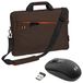PEDEA laptoptas "Fashion" notebooktas tot 17 17,3 inch mit Maus bruin