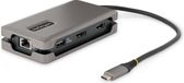 StarTech.com USB-C Multiport Adapter, 4K 60Hz HDMI/DP, 3-Port USB Hub, 100W Power Delivery Pass-Through, GbE, Travel Docking Station met Charging, Mini Dock, 30cm Wrap-Around Kabel