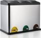 Poubelle de cuisine - Poubelle - Trois compartiments pour le tri des déchets - 6 litres - Acier inoxydable - Fermeture douce - Couvercle reste ouvert - Fond antidérapant - Argent