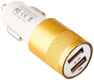 Dubbele Asus Dubbele adapter voor sigarettenaansteker, USB, voor Asus Zenfone Max Pro (M2) smartphone, 2 poorten, universele oplader, goudkleurig