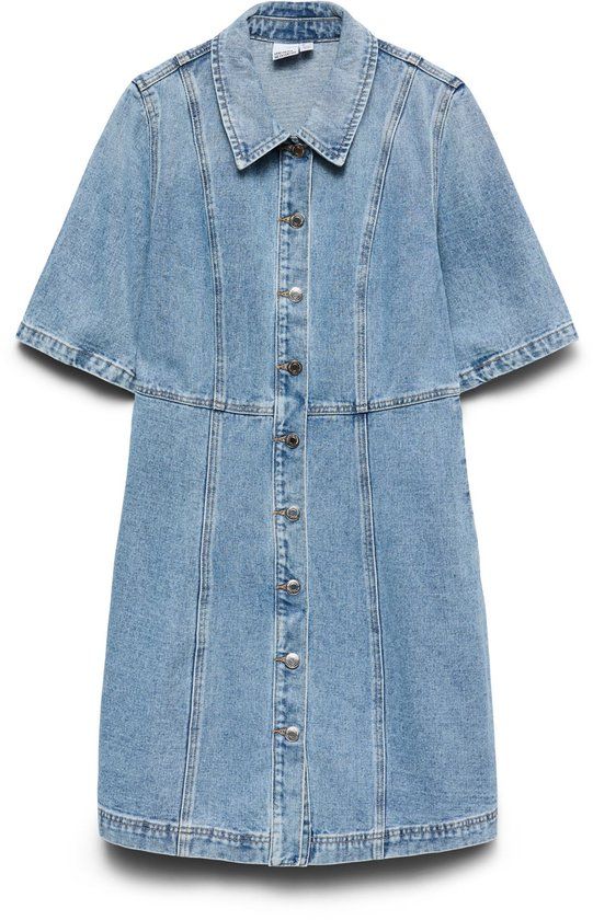 Vero Moda VMDAISY 2/4 SHORT DENIM DRESS NOOS Korte jurk XL Lichtblauw Denim Katoen