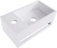 Bewonen Aloni Mini Fontein Met Handdoekhouder - Mat Wit - Kraangat Links