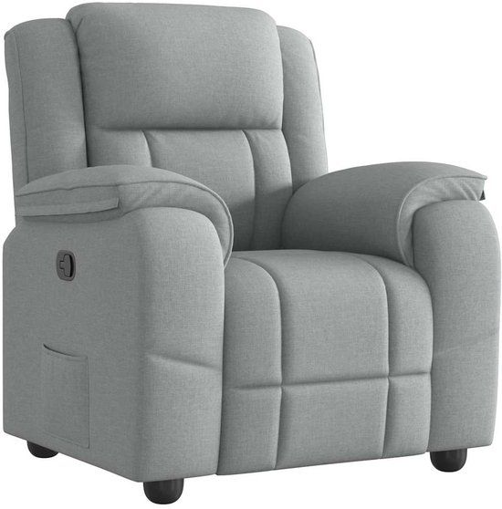 vidaXL Fauteuil verstelbaar stof lichtgrijs