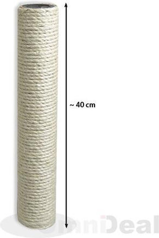 Eyepower Sisal zuil 40 cm hoogte / 7,4 cm diameter / 2x m8 binnendraad / 2x m8 binnendraad beige