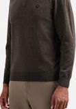 No Excess Melange trui met halve rits Taupe M