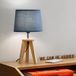 COREP Lampe à poser Yoga, couleur pétrole/bois clair, hauteur 34 cm
