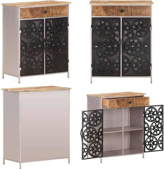 vidaXL Dressoir 60x35x75 cm Mangohout en IJzer