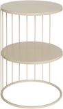 Atmosphera Bijzettafel Kobu - beige - metaal - rond - D36 x H52 cm