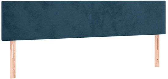 vidaXL Hoofdbord 160x5x78/88 cm Donkerblauw Velours