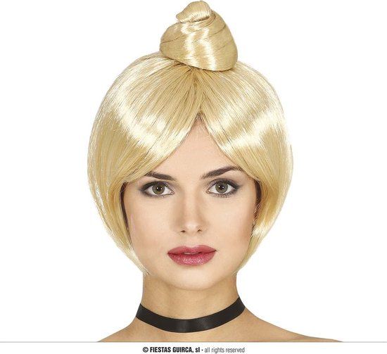 Blonde pruik met Knot - Goudblond - Vrouwen - Wasbaar - 50's - Rock & Roll