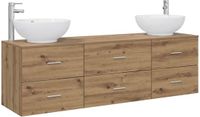 vidaXL Badkamermeubel Set Artisanaal eiken 161 x 44.5 x 80 cm