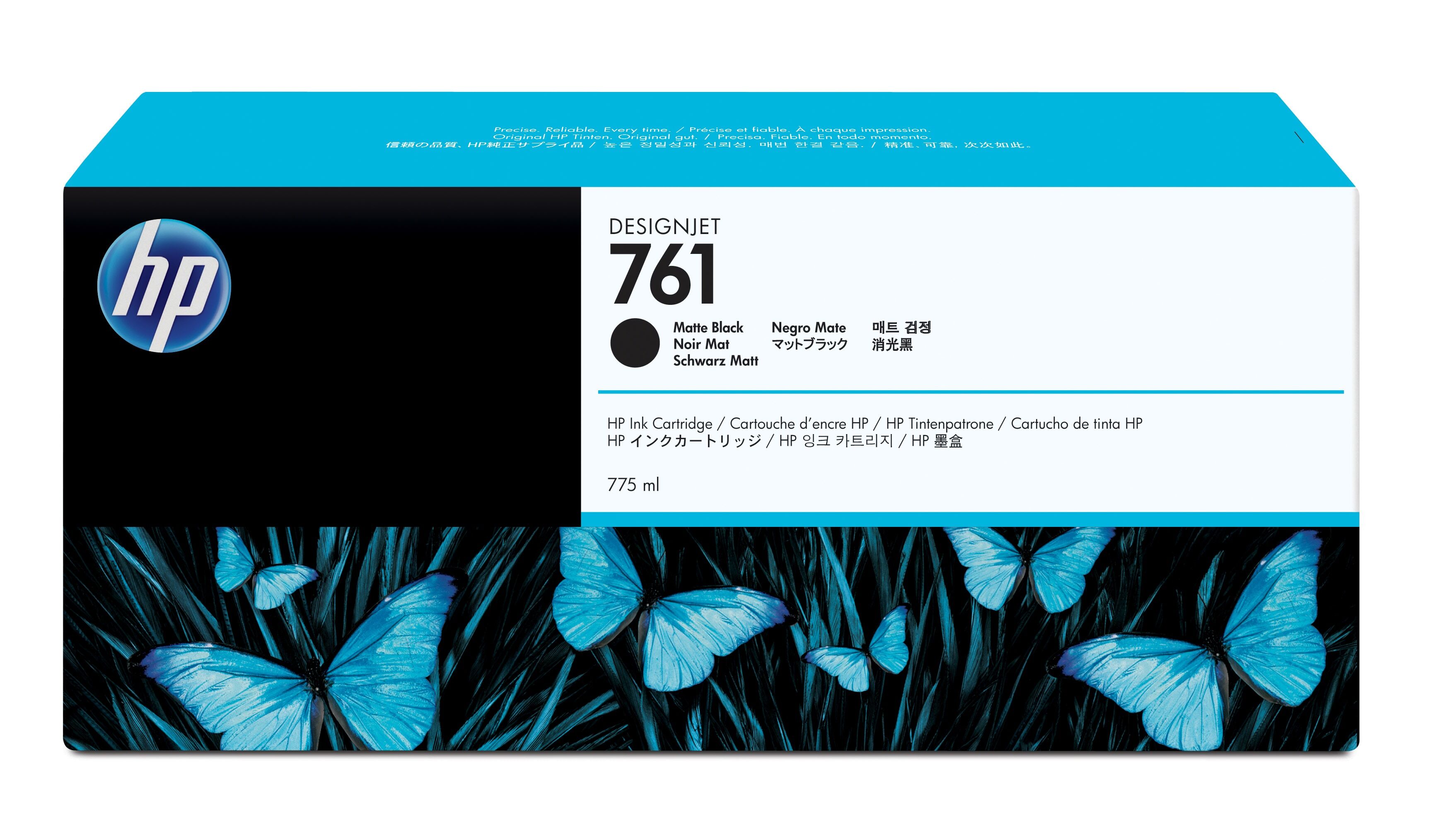 HP 761 matzwarte DesignJet inktcartridge, 775 ml single pack / zwart