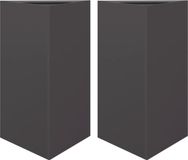vidaXL Plantenbakken - 2 stuks - Driehoek - 50x43x75 cm - Staal - Zwart