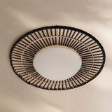 Anne Lighting Aura Plafondlamp Zwart Bamboe Glas Hout Ø 50cm LED