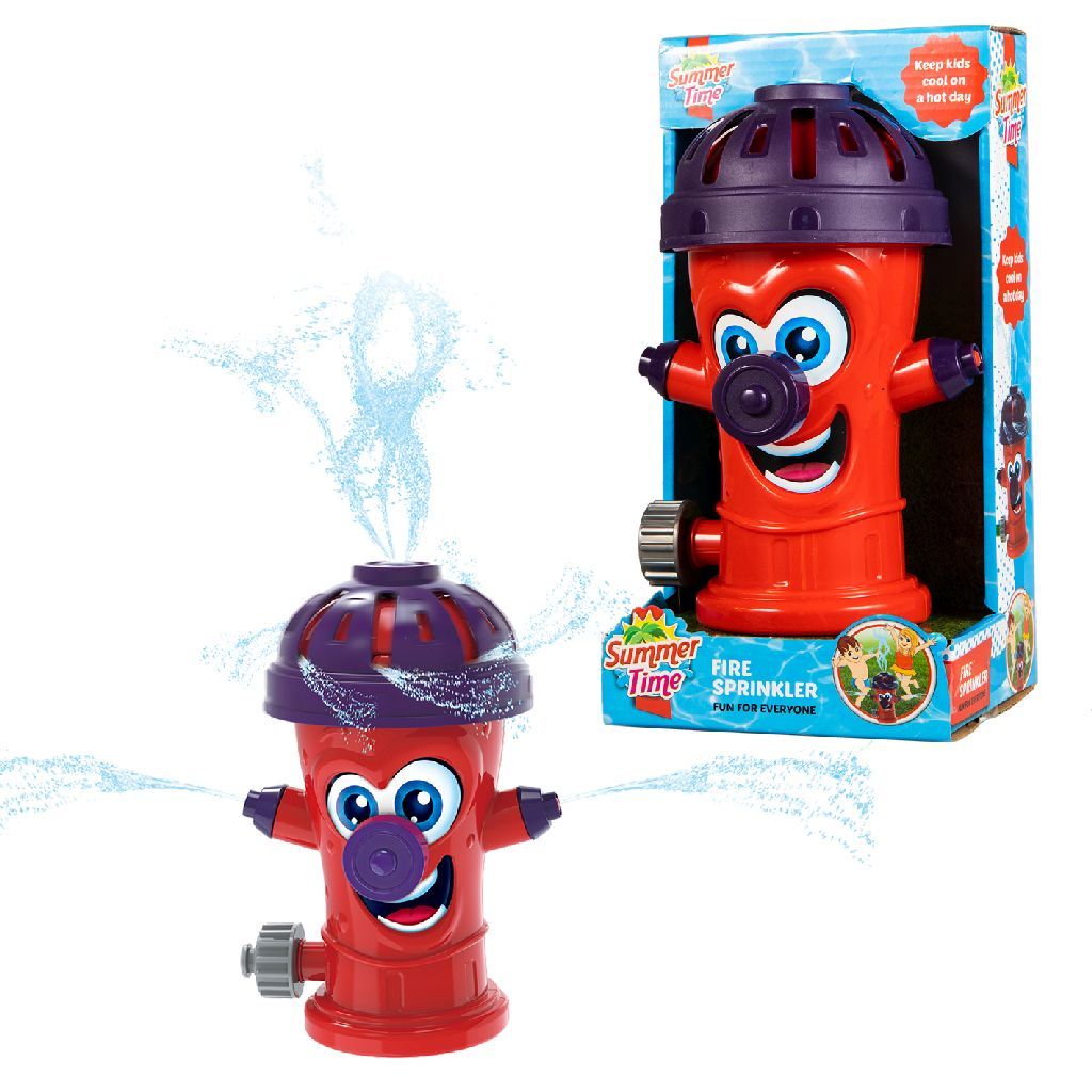 Summertime Fire Sprinkler - Red Plastic Water Toy for Kids Ages 4+