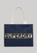 Superdry Luxe Stoffentas Blauw Polyester Schoudertas Vrouwen Volwassenen Logo Truest Navy