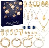 HisKes The Cozy Edit B.V. Kerst Advent Sieraden Blind Box Aftelkalender - Juwelen Adventskalender voor Volwassen Vrouwen – 24 Dagen Kerst Countdown met Armbanden Oorbellen Kettingen en Ringen – Verrassingen voor Vrouw Dochter of Vriendin
