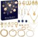 HisKes The Cozy Edit B.V. Kerst Advent Sieraden Blind Box Aftelkalender - Juwelen Adventskalender voor Volwassen Vrouwen – 24 Dagen Kerst Countdown met Armbanden Oorbellen Kettingen en Ringen – Verrassingen voor Vrouw Dochter of Vriendin