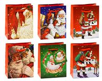 K3T Geschenkzakjes kerstman/Sinterklaas, verpakking van 12, klein (HxBxD 14 x 11 x 6,5 cm)