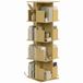 HOMCOM Bibliothèque Rotative 360° à 4 Niveaux 39 x 39 x 128,3 cm Chêne