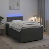 vidaXL Boxspringbed met matras, donkergrijs, 120 x 190 cm, stof