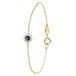 Lucardi Dames Armband wit&blauwe zirkonia - 14 karaat goud - Armband - Cadeau - 19 cm - Geelgoud