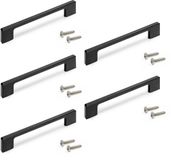 Emuca Set van 5 Meubelgrepen Paiporta, L192mm, 160mm Interaxis, Zamak, Zwart gelakt