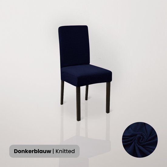 BankhoesDiscounter Knitted Stoelhoes - Donkerblauw - Stoelbeschermer - 1 stuk