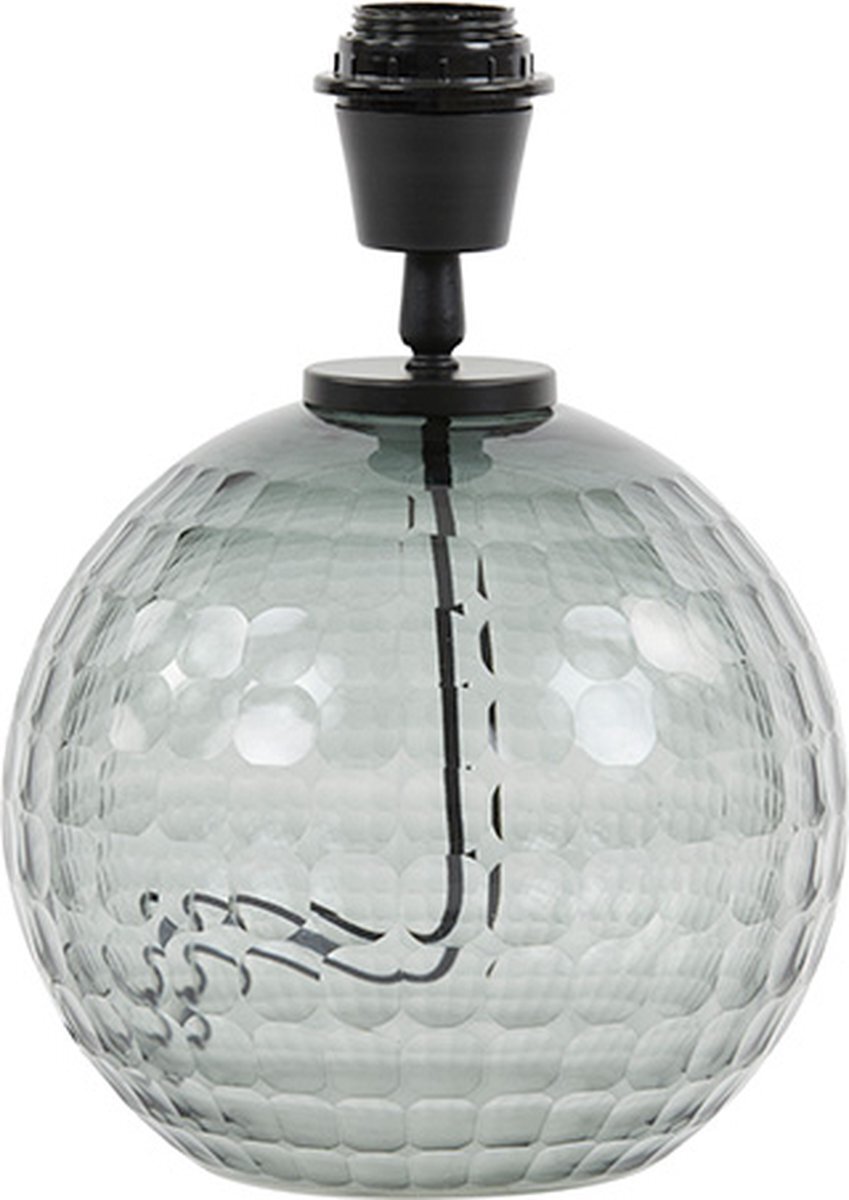 Light & Living Taiki Lampvoet 20x28 cm glas smoke grijs / zwart - Modern - -