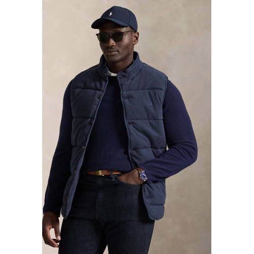 Polo Ralph Lauren Big & Tall bodywarmer met textuur Plus Size donkerblauw