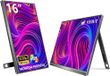 Veout Draagbaar scherm, 16 inch, 1920 x 1200 FHD, IPS gaming display voor laptop/pc/Mac/PS5/Xbox met USB-C en HDMI, ultradunne monitor met ondersteuning, 16:10, helderheid 300 CD/m²