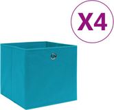 vidaXL Opbergboxen 4 stuks 28x28x28 cm nonwoven stof babyblauw