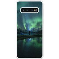 Aurores boreales Verstevigd hoesje met sublimatie bedrukking, compatibel met Samsung Galaxy S10