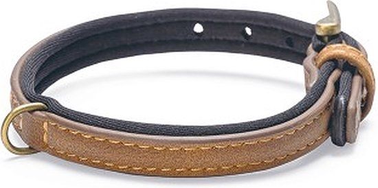 Beeztees Balacron Ax Hondenhalsband – Imitatieleder – Bruin – Breedte: 10 mm - Nekomtrek: 24 - 30 cm