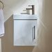 Hudson Reed Cluo Collectie Meuble vasque suspendu 40cm Compact - Blanc - avec vasque | Poignée laiton brossé