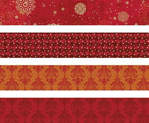 Heyda Vouwstripset voor Kroebelsterren - 30 cm & 45 cm - Rood Patroon