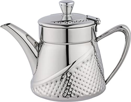 Café Olé Arabica Hammered Teapot - 18oz - Stainless Steel