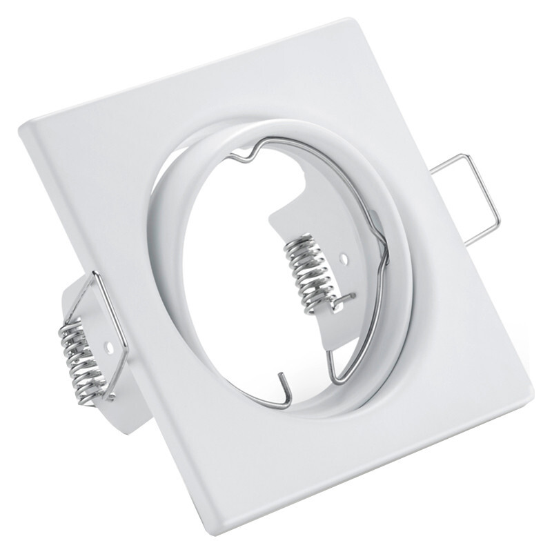 BES LED Spot Armatuur GU10 - Trion - Inbouw Vierkant - Mat Wit Aluminium - Kantelbaar 80mm